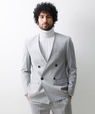 MNDAV82450 MICHEL KLEIN HOMME(ミッシェルクラン オム) ノーカラーダブルジャケット ライトグレー(91)