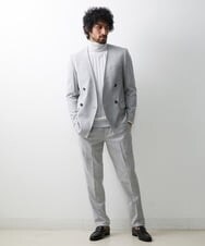 MNDAV82450 MICHEL KLEIN HOMME(ミッシェルクラン オム) ノーカラーダブルジャケット ライトグレー(91)