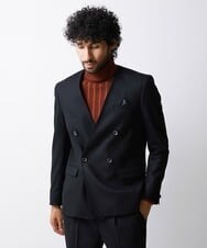 MNDAV82450 MICHEL KLEIN HOMME(ミッシェルクラン オム) ノーカラーダブルジャケット ブラック(94)