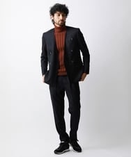 MNDAV82450 MICHEL KLEIN HOMME(ミッシェルクラン オム) ノーカラーダブルジャケット ブラック(94)