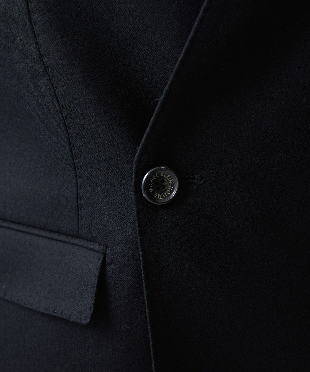 MNDAV82450 MICHEL KLEIN HOMME(ミッシェルクラン オム) ノーカラーダブルジャケット ブラック(94)