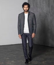 MNDAV84630 MICHEL KLEIN HOMME(ミッシェルクラン オム) ツイードコンバーチブルジャケット ブルー(55)