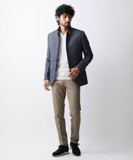 MNDAV84630 MICHEL KLEIN HOMME(ミッシェルクラン オム) ツイードコンバーチブルジャケット ブルー(55)