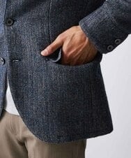 MNDAV84630 MICHEL KLEIN HOMME(ミッシェルクラン オム) ツイードコンバーチブルジャケット ブルー(55)