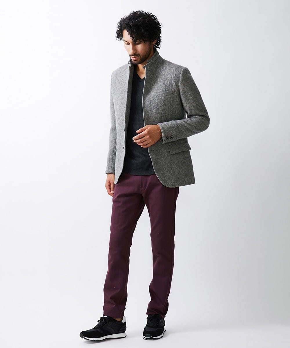 MNDAV84630 MICHEL KLEIN HOMME(ミッシェルクラン オム) ツイードコンバーチブルジャケット グレー(92)