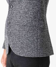 MNDCA73590 MICHEL KLEIN HOMME(ミッシェルクラン オム) へリンボン柄コンバーチブルウールジャケット ダークグレー