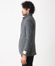 MNDCA73590 MICHEL KLEIN HOMME(ミッシェルクラン オム) へリンボン柄コンバーチブルウールジャケット ダークグレー