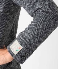MNDCA73590 MICHEL KLEIN HOMME(ミッシェルクラン オム) へリンボン柄コンバーチブルウールジャケット ダークグレー