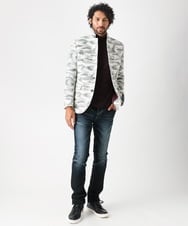 MNDCA74690 MICHEL KLEIN HOMME(ミッシェルクラン オム) 総柄コンバーチブルジャケット ホワイト