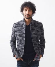 MNDCA74690 MICHEL KLEIN HOMME(ミッシェルクラン オム) 総柄コンバーチブルジャケット ブラック