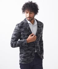 MNDCA74690 MICHEL KLEIN HOMME(ミッシェルクラン オム) 総柄コンバーチブルジャケット ブラック