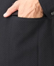 MNDCD51490 MICHEL KLEIN HOMME(ミッシェルクラン オム) 【セットアップ】ビックへリンボンコンバーチブルジャケット ブラック