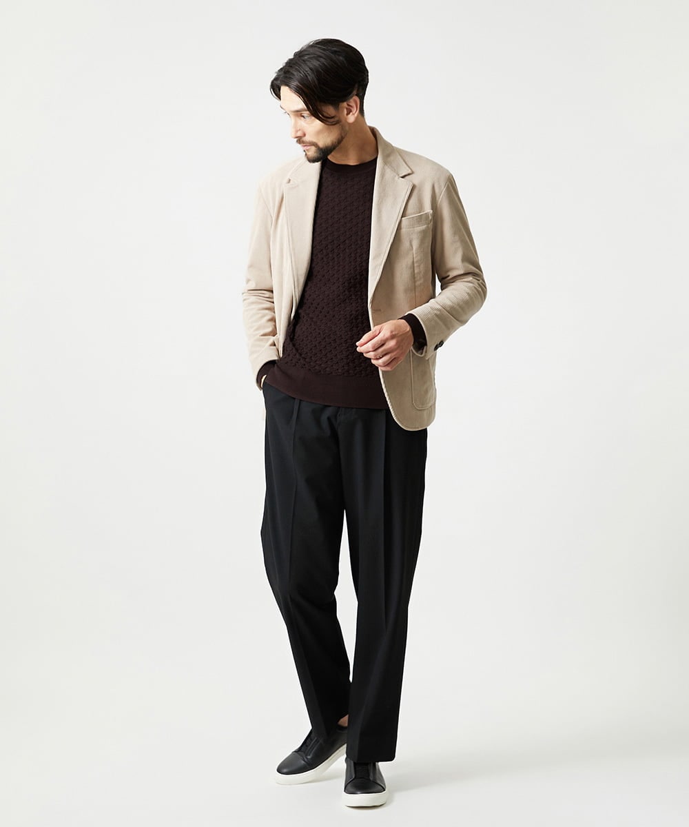 MNDCG62450 MICHEL KLEIN HOMME(ミッシェルクラン オム) 【セットアップ】コーデュロイテーラードジャケット ベージュ