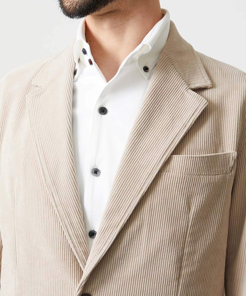 MNDCG62450 MICHEL KLEIN HOMME(ミッシェルクラン オム) 【セットアップ】コーデュロイテーラードジャケット ベージュ
