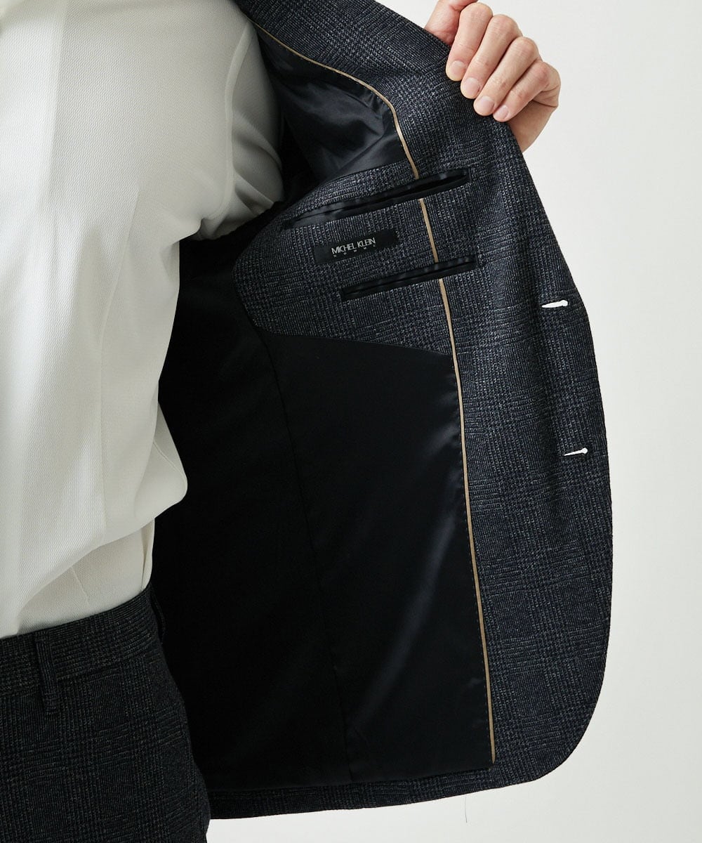 MNDCI06490 MICHEL KLEIN HOMME(ミッシェルクラン オム) 【セットアップ】グレンチェック柄テーラードジャケット ダークグレー