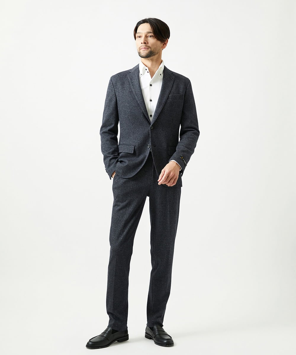 MNDCI06490 MICHEL KLEIN HOMME(ミッシェルクラン オム) 【セットアップ】グレンチェック柄テーラードジャケット ダークグレー