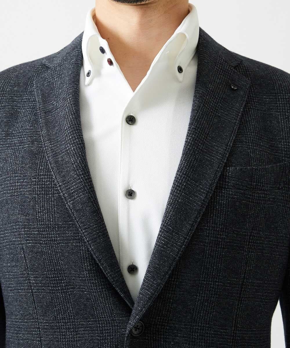 MNDCI06490 MICHEL KLEIN HOMME(ミッシェルクラン オム) 【セットアップ】グレンチェック柄テーラードジャケット ダークグレー