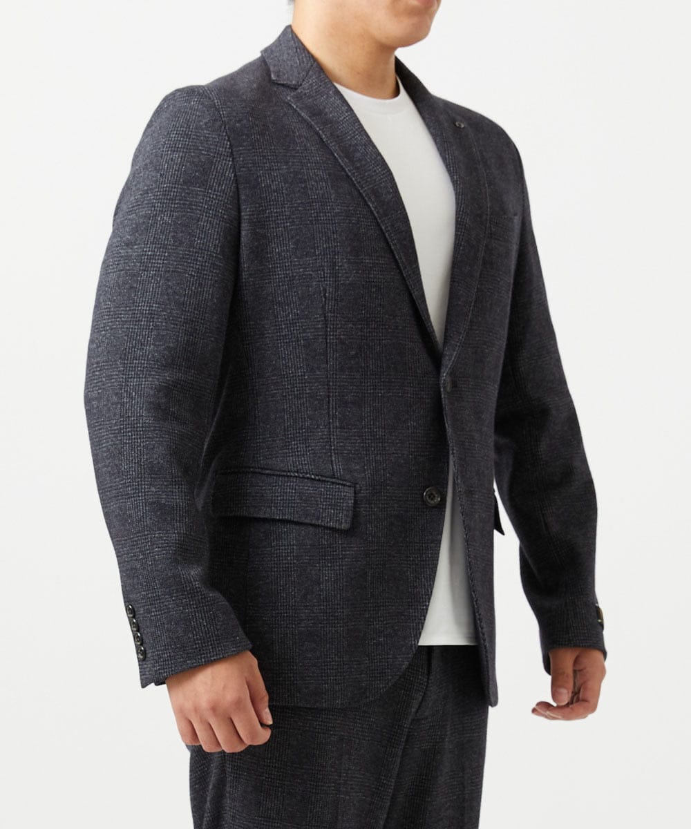 MNDCI07490 MICHEL KLEIN HOMME(ミッシェルクラン オム) 【BODY MAKE】【セットアップ】グレンチェック柄テーラードジャケット ダークグレー