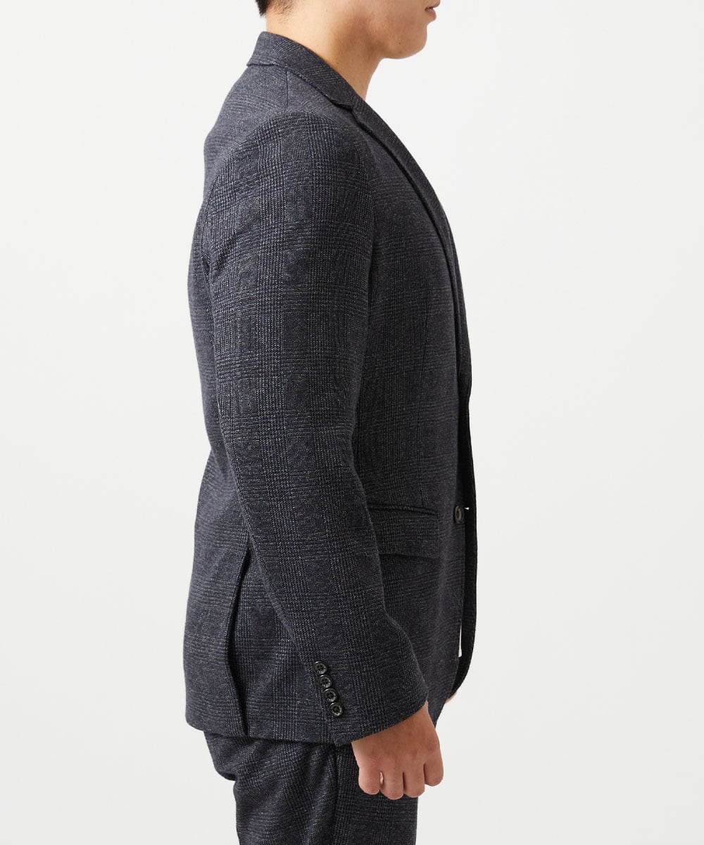 MNDCI07490 MICHEL KLEIN HOMME(ミッシェルクラン オム) 【BODY MAKE】【セットアップ】グレンチェック柄テーラードジャケット ダークグレー