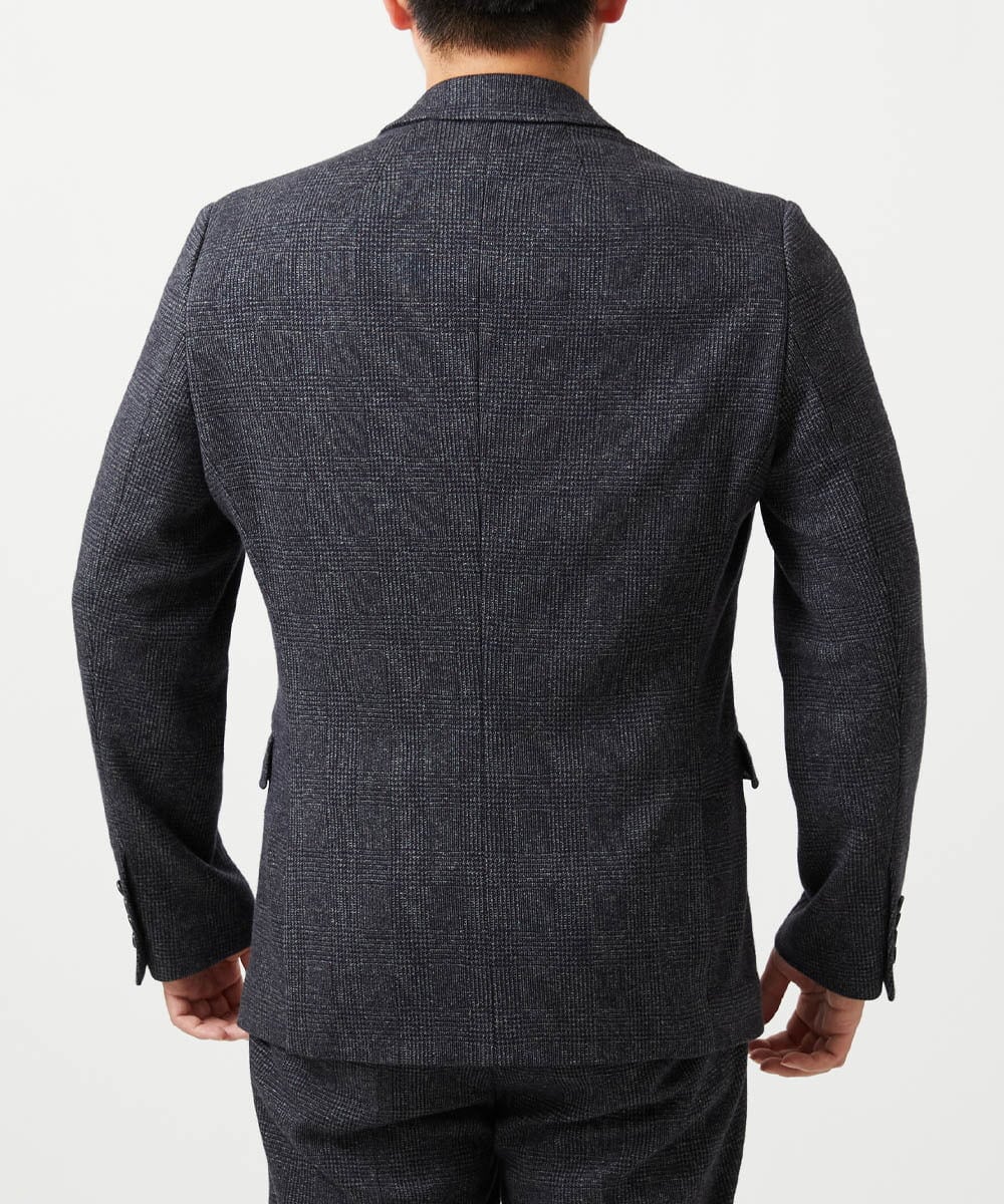 MNDCI07490 MICHEL KLEIN HOMME(ミッシェルクラン オム) 【BODY MAKE】【セットアップ】グレンチェック柄テーラードジャケット ダークグレー