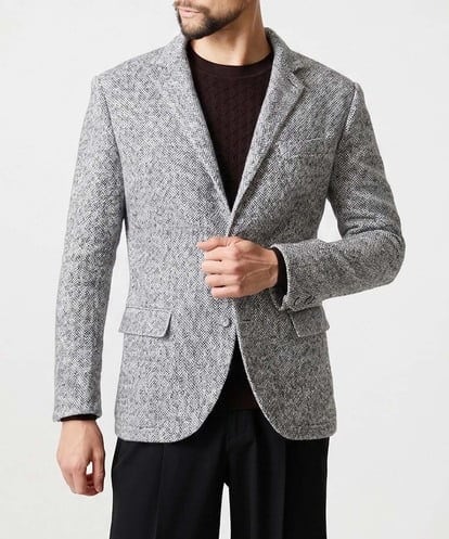 MNDCI55590 MICHEL KLEIN HOMME ツイードコンバーチブルジャケット