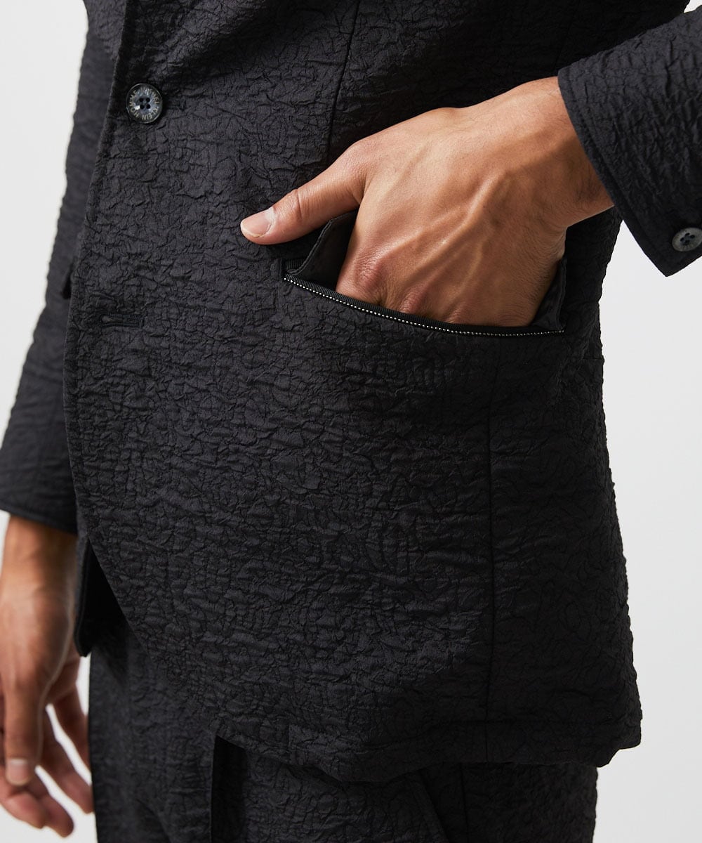MNDDA51430 MICHEL KLEIN HOMME(ミッシェルクラン オム) ジャガードコンバーチブルジャケット セットアップ ブラック