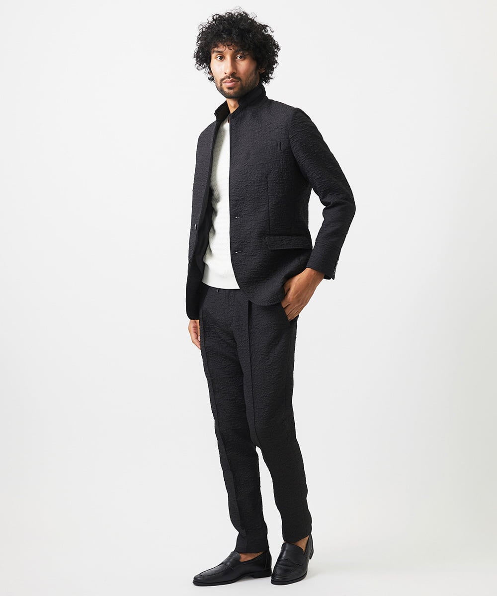 MNDDA51430 MICHEL KLEIN HOMME(ミッシェルクラン オム) ジャガードコンバーチブルジャケット セットアップ ブラック