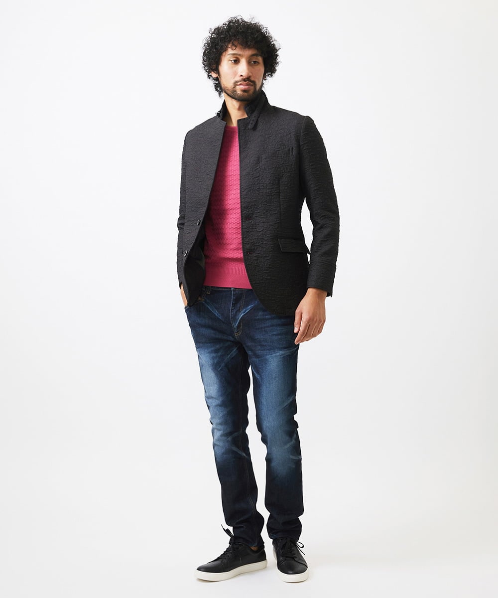 MNDDA51430 MICHEL KLEIN HOMME(ミッシェルクラン オム) ジャガードコンバーチブルジャケット セットアップ ブラック