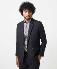 MNDDA52450 MICHEL KLEIN HOMME(ミッシェルクラン オム) ジャガードダブルジャケット セットアップ ブラック