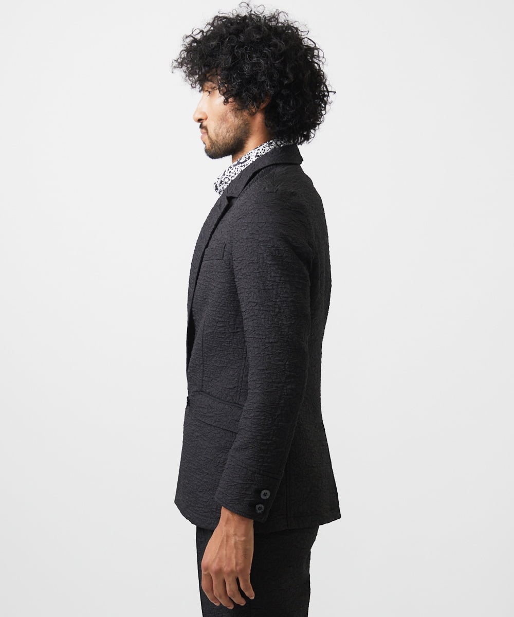 MNDDA52450 MICHEL KLEIN HOMME(ミッシェルクラン オム) ジャガードダブルジャケット セットアップ ブラック