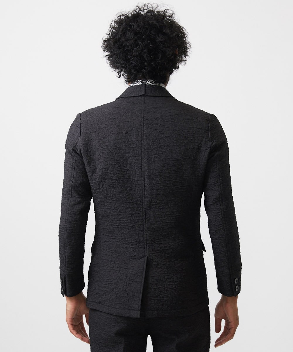 MNDDA52450 MICHEL KLEIN HOMME(ミッシェルクラン オム) ジャガードダブルジャケット セットアップ ブラック