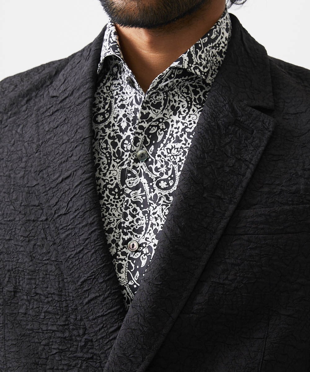 MNDDA52450 MICHEL KLEIN HOMME(ミッシェルクラン オム) ジャガードダブルジャケット セットアップ ブラック