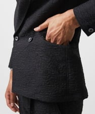 MNDDA52450 MICHEL KLEIN HOMME(ミッシェルクラン オム) ジャガードダブルジャケット セットアップ ブラック