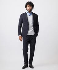 MNDDC09430 MICHEL KLEIN HOMME(ミッシェルクラン オム) ツィード調ストレッチテーラードジャケット セットアップ ネイビー