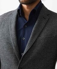 MNDDC09430 MICHEL KLEIN HOMME(ミッシェルクラン オム) ツィード調ストレッチテーラードジャケット セットアップ ダークグレー