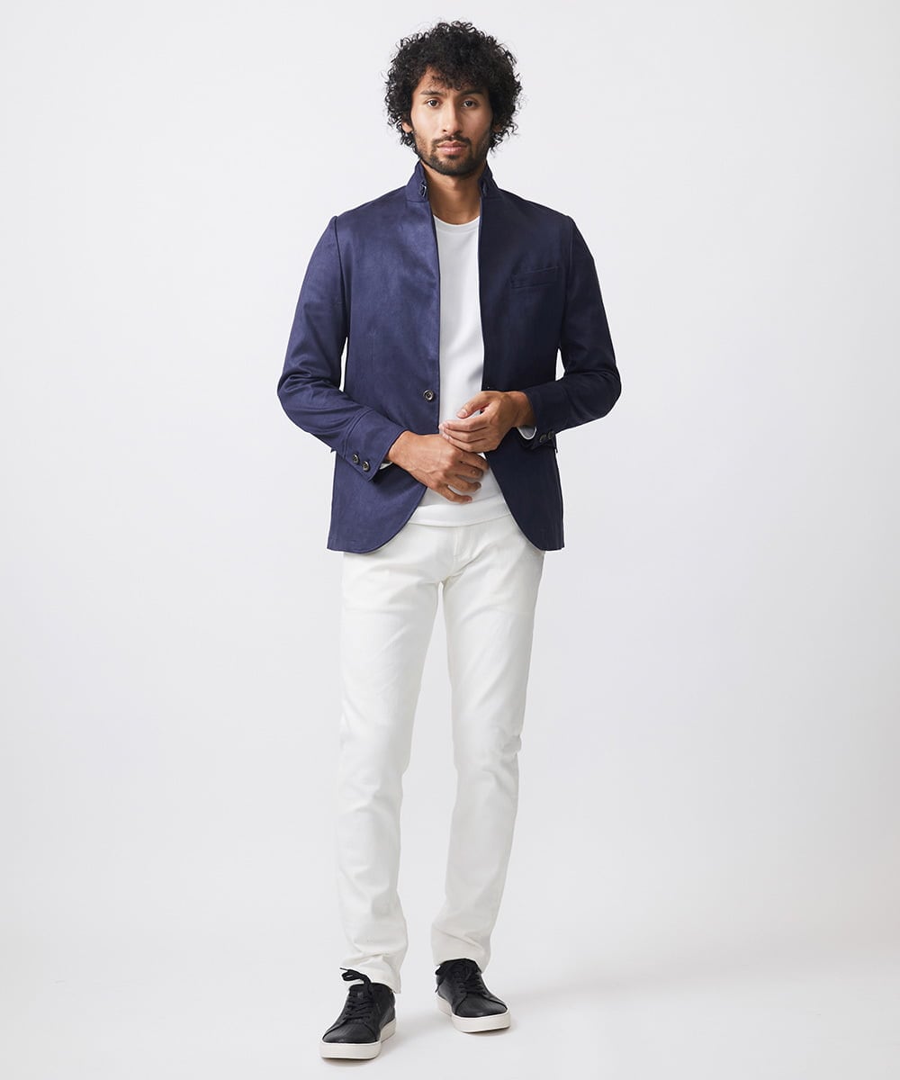 MNDDC59450 MICHEL KLEIN HOMME(ミッシェルクラン オム) スエードコンバーチブルジャケット ネイビー