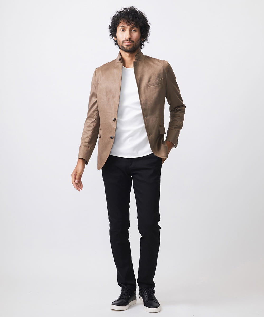 MNDDC59450 MICHEL KLEIN HOMME(ミッシェルクラン オム) スエードコンバーチブルジャケット ダークベージュ