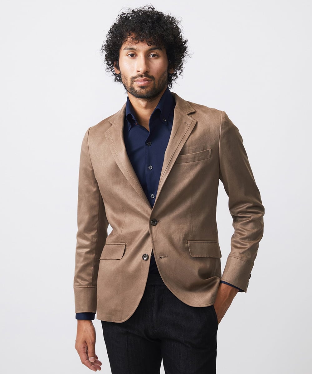MNDDC59450 MICHEL KLEIN HOMME(ミッシェルクラン オム) スエードコンバーチブルジャケット ダークベージュ