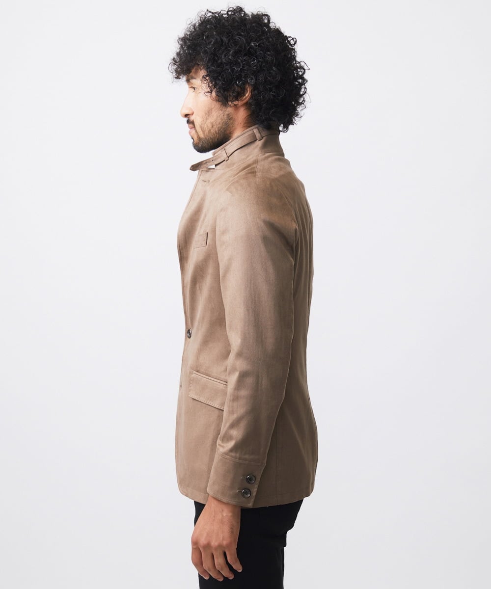 MNDDC59450 MICHEL KLEIN HOMME(ミッシェルクラン オム) スエードコンバーチブルジャケット ダークベージュ