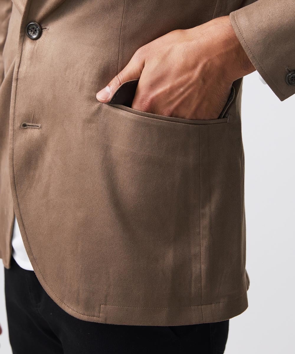 MNDDC59450 MICHEL KLEIN HOMME(ミッシェルクラン オム) スエードコンバーチブルジャケット ダークベージュ