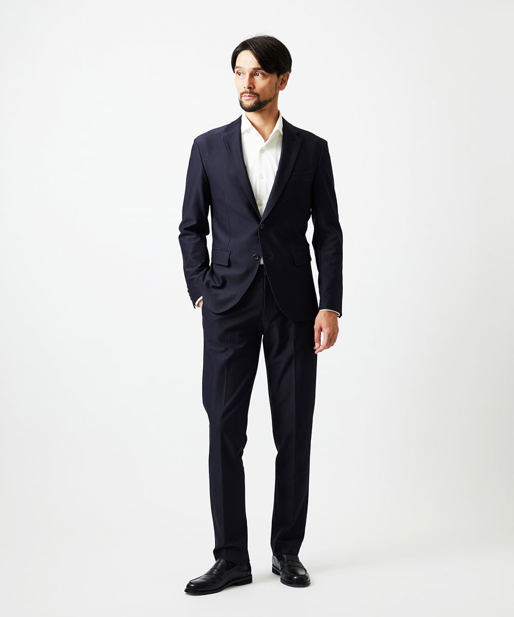 MNDDD09430 MICHEL KLEIN HOMME(ミッシェルクラン オム) トリコットストレッチテーラードジャケット ネイビー