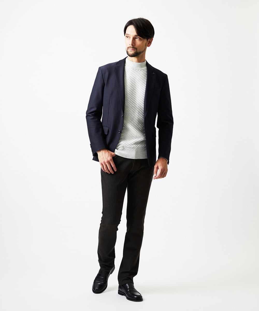 MNDDD09430 MICHEL KLEIN HOMME(ミッシェルクラン オム) トリコットストレッチテーラードジャケット ネイビー
