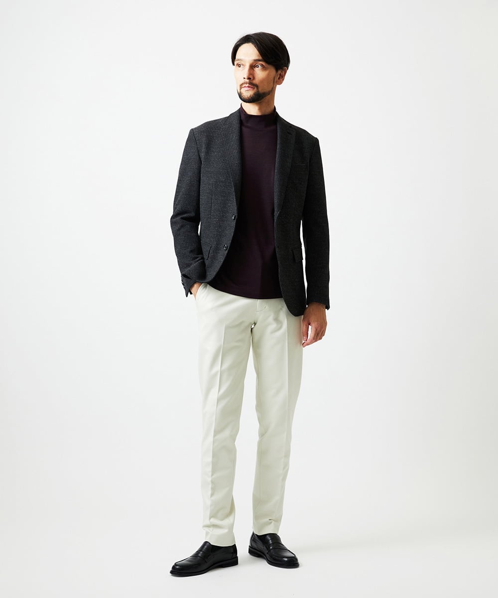 MNDDF05490 MICHEL KLEIN HOMME(ミッシェルクラン オム) ストライプテーラードジャケット ダークグレー