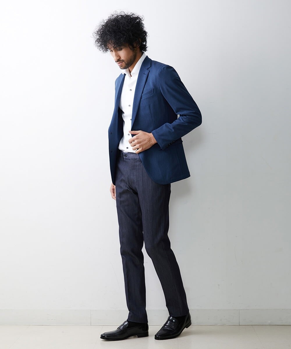 MNDDS01390 MICHEL KLEIN HOMME(ミッシェルクラン オム) オックステーラードジャケット ブルー(55)