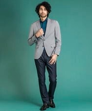 MNDDS01390 MICHEL KLEIN HOMME(ミッシェルクラン オム) オックステーラードジャケット ライトグレー(91)