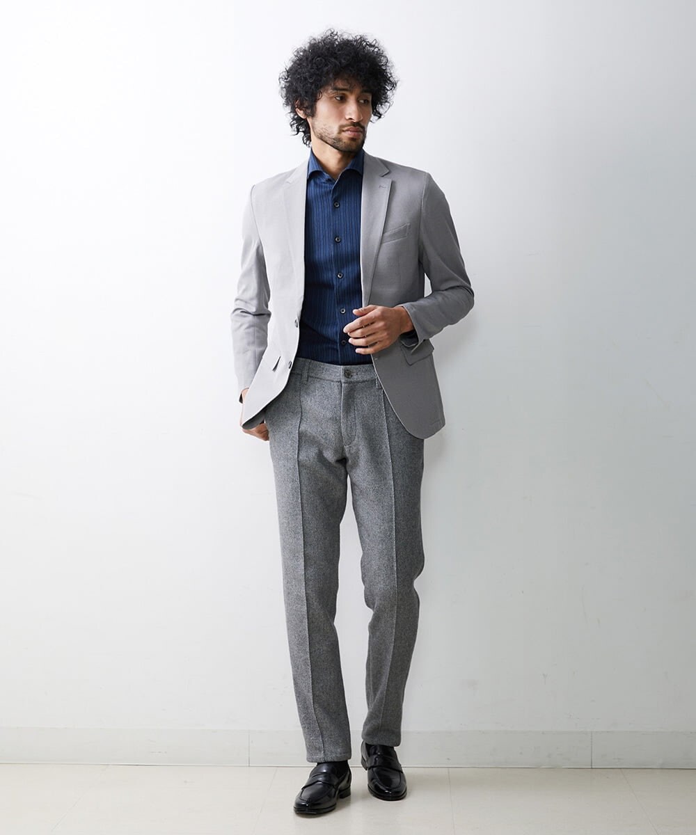 MNDDS01390 MICHEL KLEIN HOMME(ミッシェルクラン オム) オックステーラードジャケット ライトグレー(91)