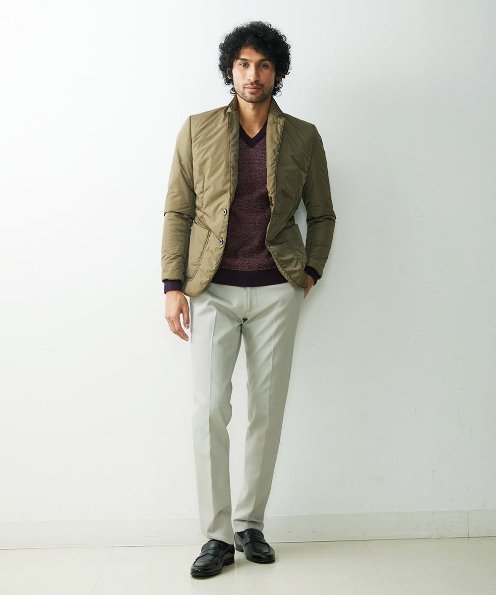 MNDDS49450 MICHEL KLEIN HOMME(ミッシェルクラン オム) パディングテーラージャケット カーキ