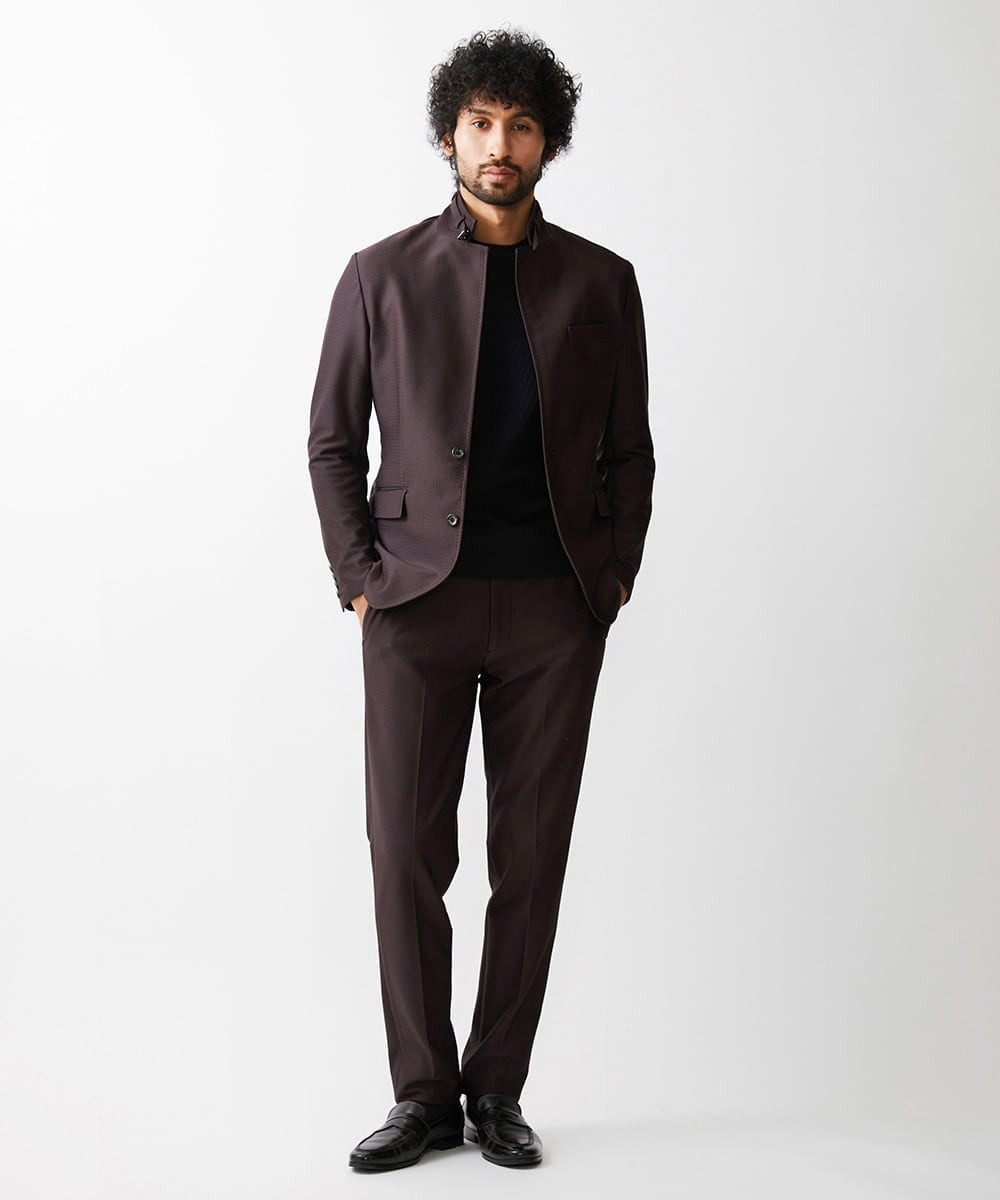MNDDV51450 MICHEL KLEIN HOMME(ミッシェルクラン オム) ジャガードコンバーチブルジャケット セットアップ パープル
