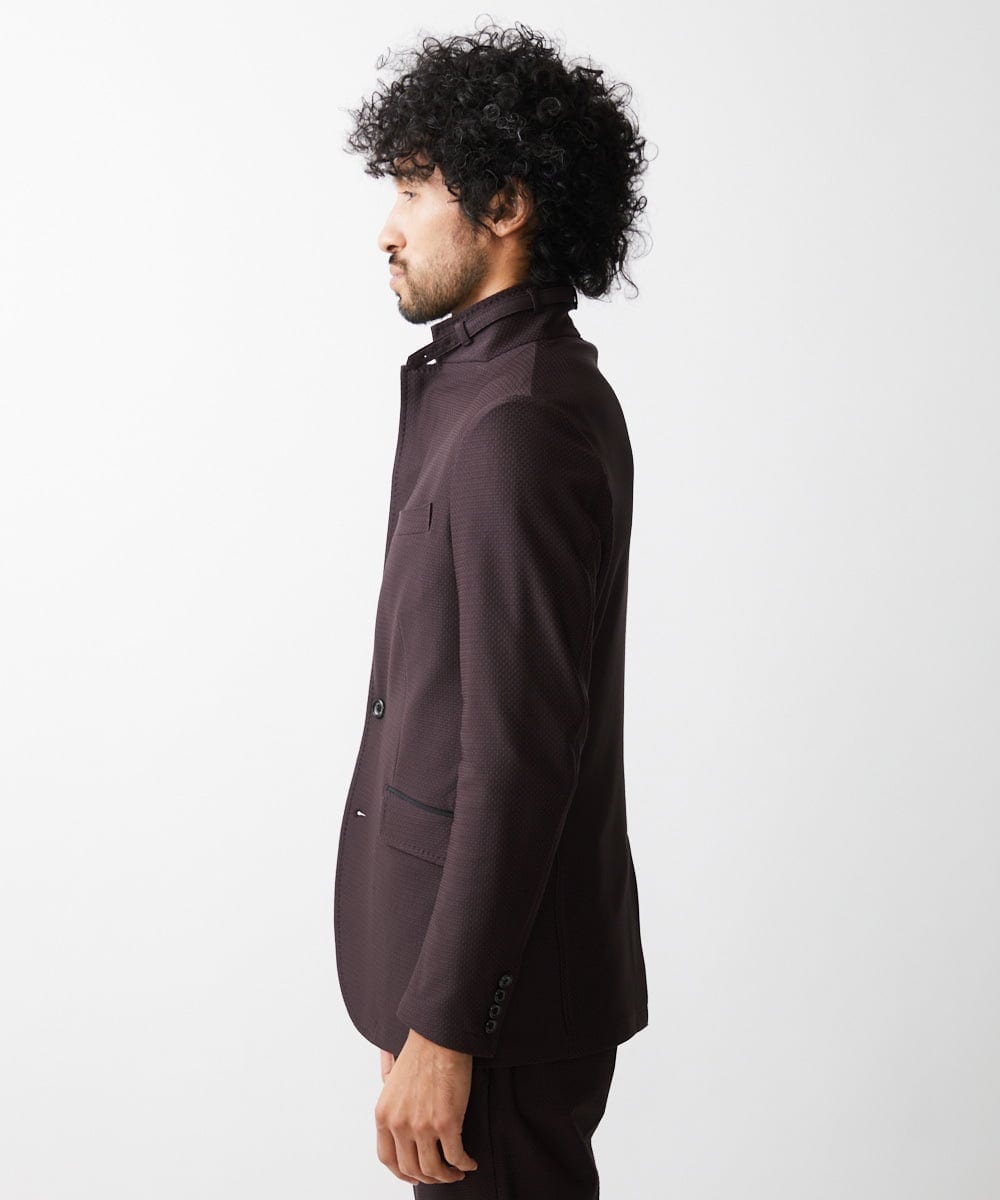 MNDDV51450 MICHEL KLEIN HOMME(ミッシェルクラン オム) ジャガードコンバーチブルジャケット セットアップ パープル