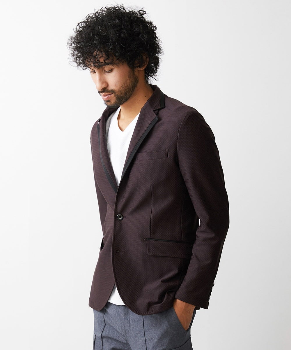 MNDDV51450 MICHEL KLEIN HOMME(ミッシェルクラン オム) ジャガードコンバーチブルジャケット セットアップ パープル